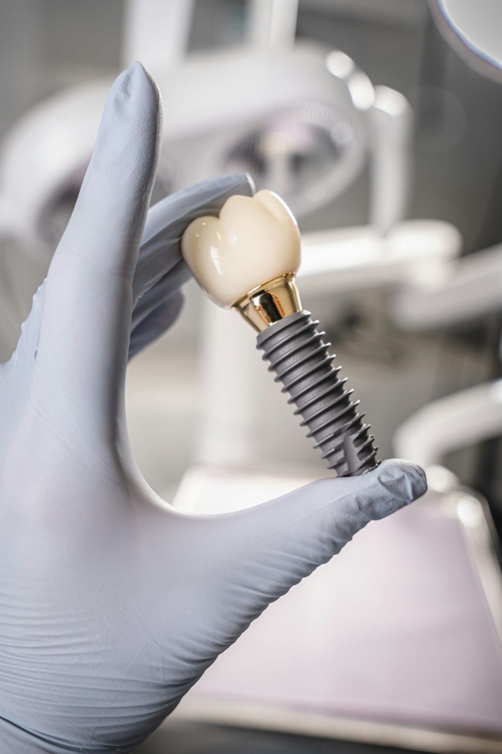Precision dental implant with a ceramic crown
